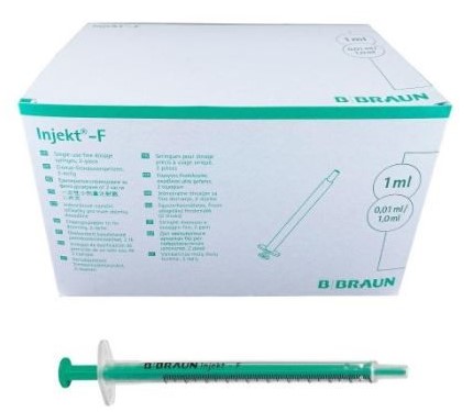 Seringă sterilă i.u. 1ml 2 părți INJECT-F SOLO 100 buc